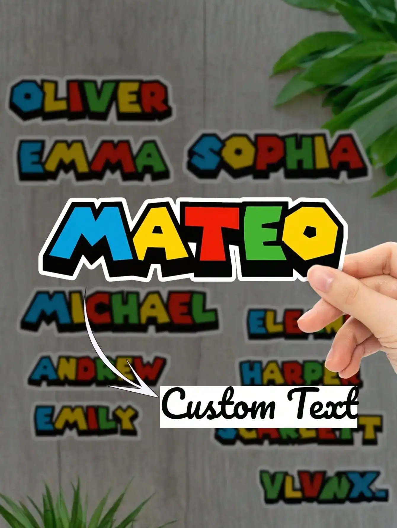 Custom Name Sticker Personalized Round Text Label Decal for Laptop Valentine Birthday Gift for Her Him Couples Teacher Friend