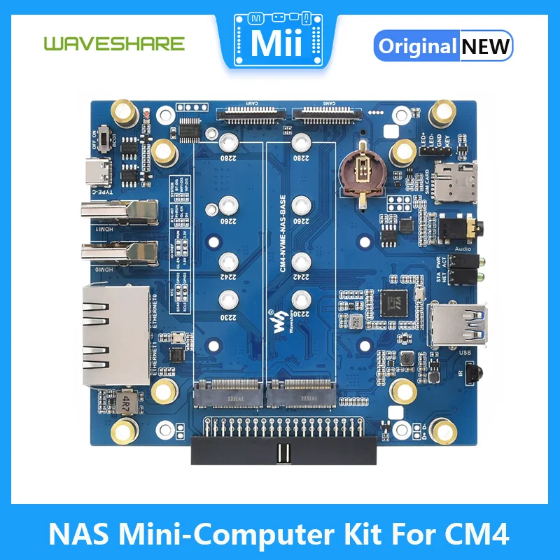 NAS Multi-functional Mini-Computer Designed for Raspberry Pi Compute Module 4 (NOT included), Network Storage, Dual Solid State