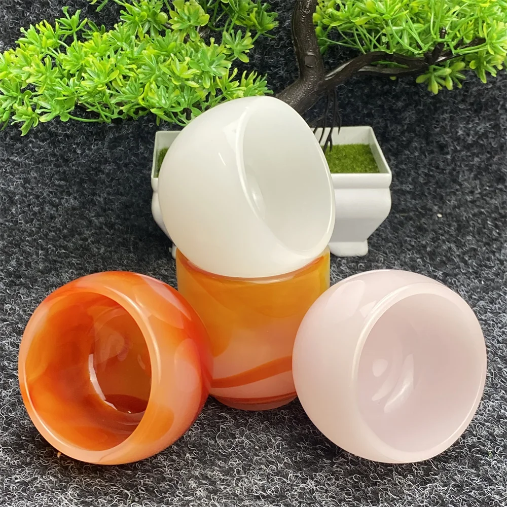 Natural Gem Agate Wine Glass Bowl Container Reiki Healing Chinese Tea Set Retro Style Home Decor Wholesale Available