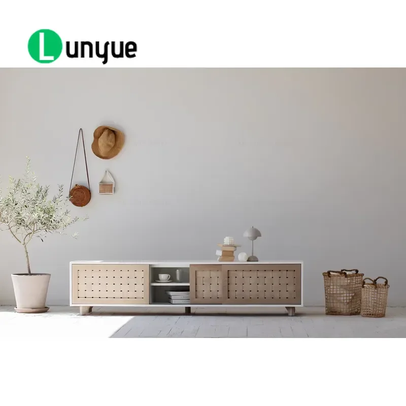 Natural Simplicity Asian Arch Inspired Oak Mixed Wood TV Cabinet Entertainment Center Sideboard Accent Furniture for Living