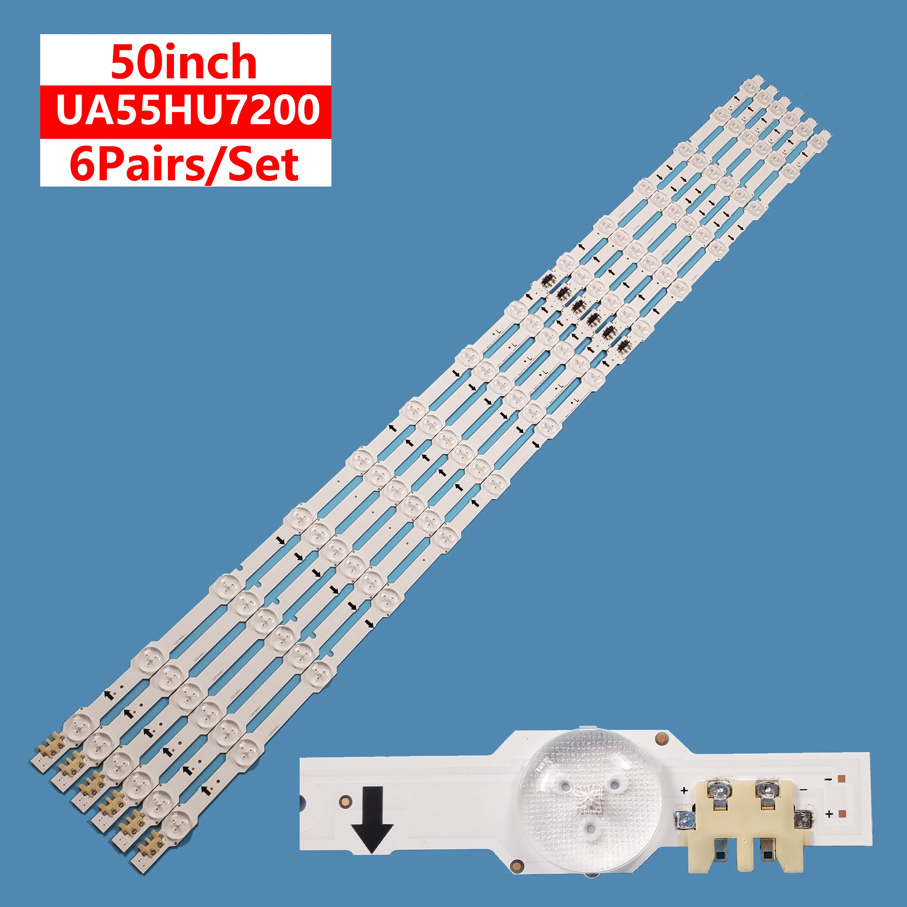 

12Pcs/set TV LED Backlight Bar Light Strip DUGE-500DCAB-R3 For Samsung 50inch UE55H6400AK UA55HU7200 Accessories Repair