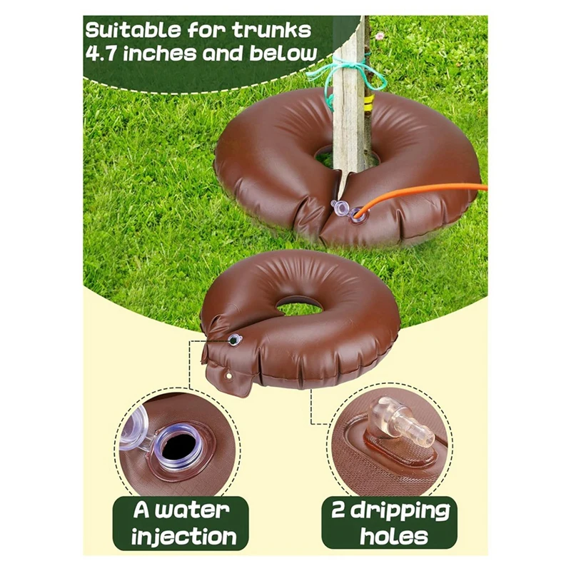 Tree Watering Bags Slow Release Saplings Rings, 4-6 Hours Releasing Time, Automatic Drip Tree Watering 15 Gallons 2 Pcs