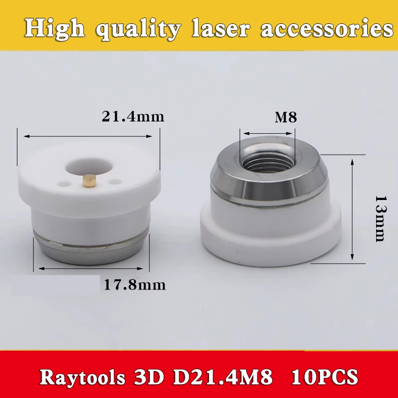 10 Stück Laser-Keramikdüsenhalter D21.4 M8 D19.5 M11 für Faserlaser-Schneidköpfe von Raytools – Detail 1