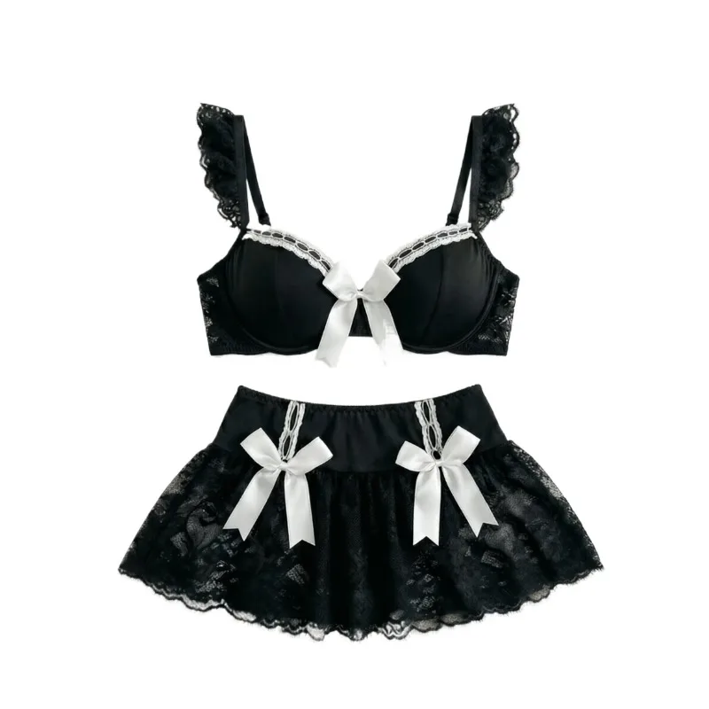 

Sexy Lingerie Seamless Underwear Fancy Women Erotic Outfit Open Sexy Bra Set Fantasy Mini Skirt Bra Set Cosplay Costumes Women