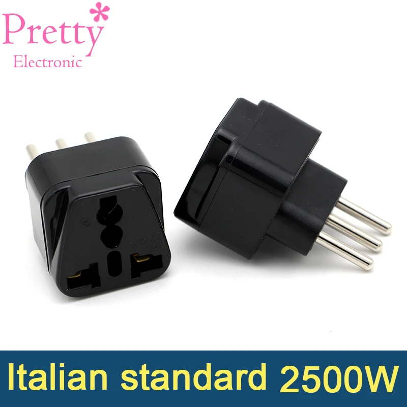 Universal Italy Italian Travel AC Power Adapter Electric Plugs Sockets Converter Compact 3 Pin Lightweight Wireless Adaptor