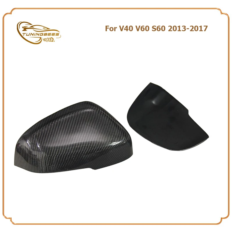 Add on/Replacement Style Carbon Fiber Side Door Rearview Mirror Cover For Volvo V40 V60 S60 2012 2013 2014 2015 2016 2017