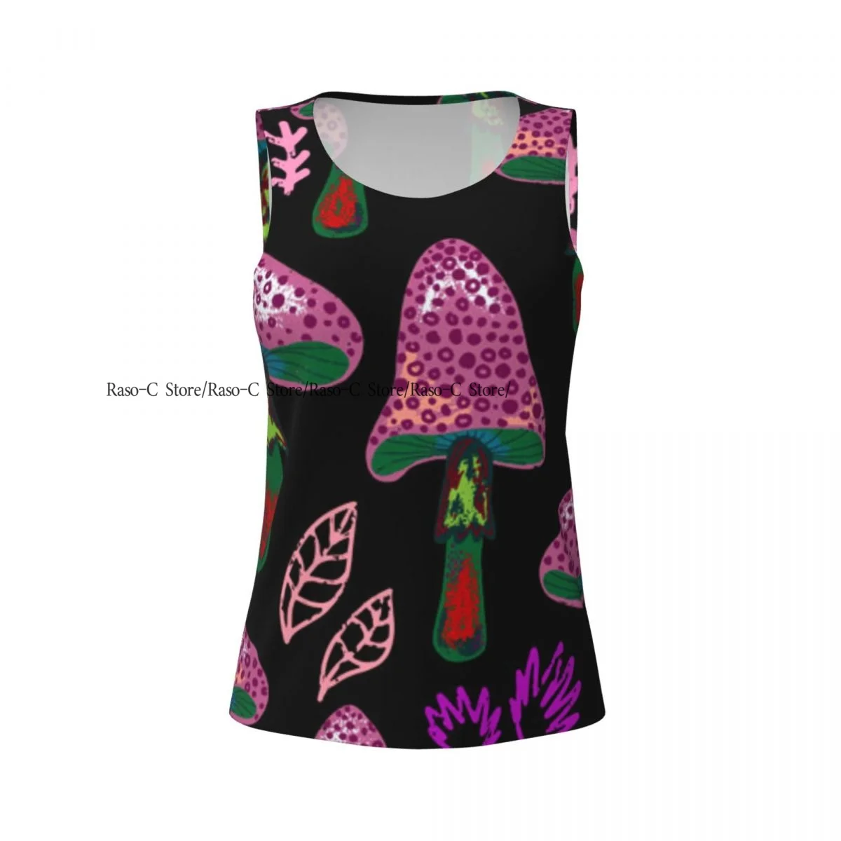 Vrouwen Sexy Vest Paddestoelen Fly Agarics Patroon Mouwloos Ronde Hals Tank Tops Vrouwelijke Casual Basic Hemdje