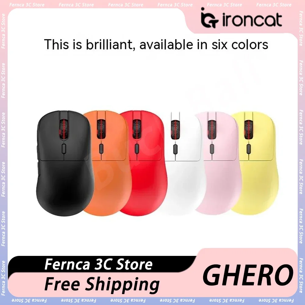 Incott GHERO Mouse Two Mode Wireless PAW3395 Sensor RGB Low Latency Gaming Mouse E-Sports Mice Pc Gamer Accessories Office Gift