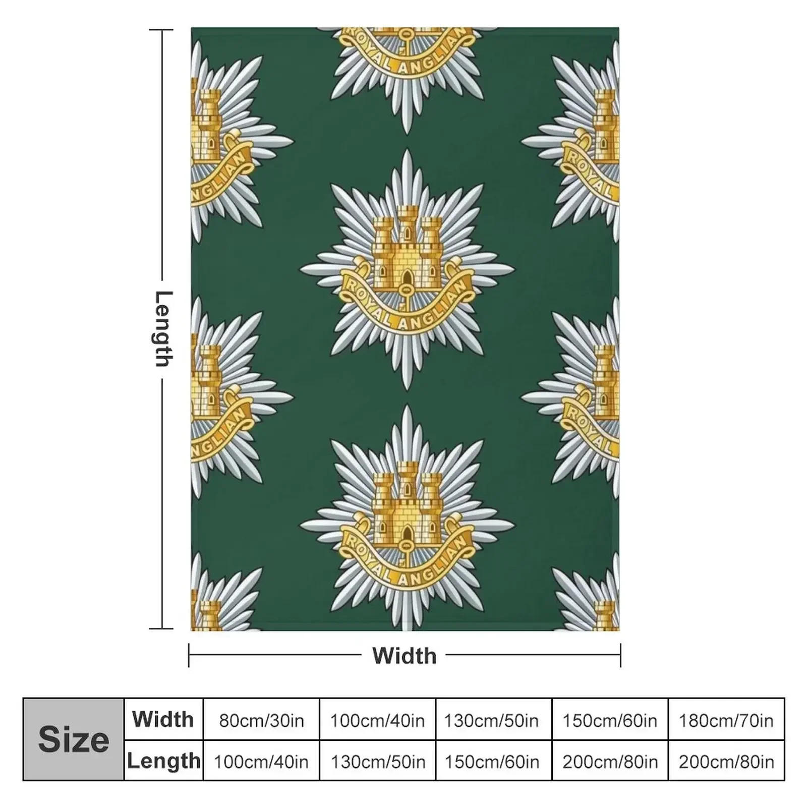 Royal Anglian Regimental Badge Throw Blanket Thermal Quilt Blankets