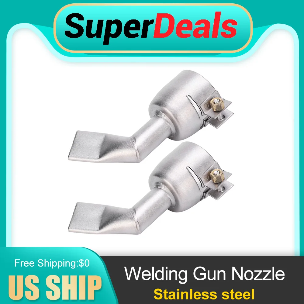 

【New】2PCS Welding Gun Nozzle Flat 120 Degree Stainless Steel Hot Air Plastic Weld Torch Accessories Hot Air Welding Nozzle