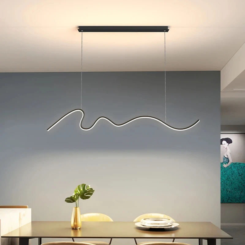 Imagem -04 - Modern Led Pendant Light Island para Jantar Sala de Estar Mesa Cozinha Bar Home Decor Handing Lamp Iluminação Interior Branco e Preto