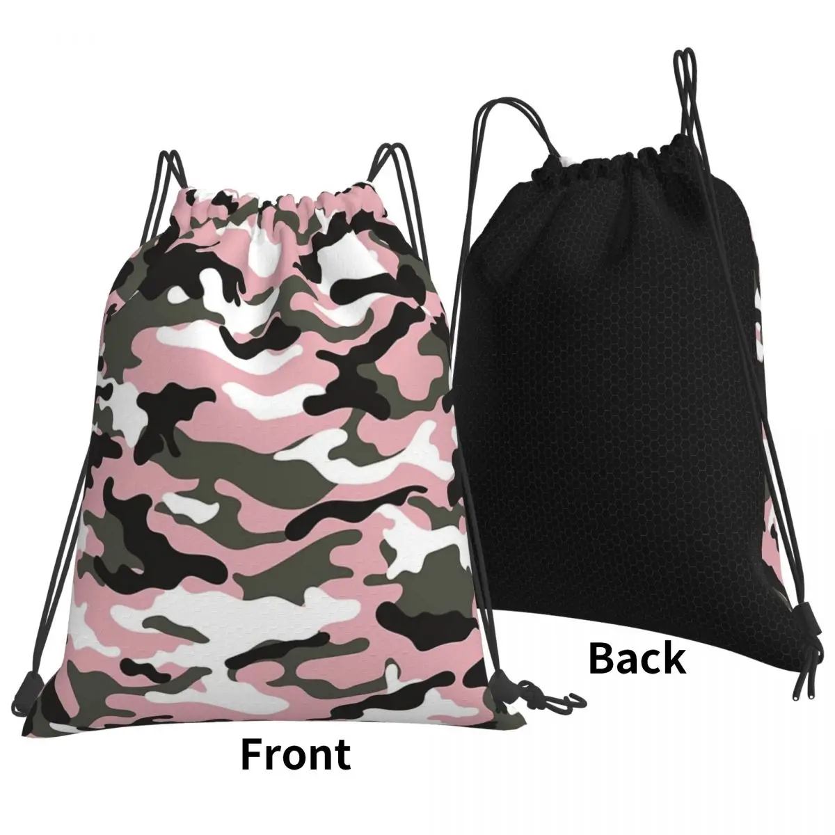 

Pink Military Camo Pattern Girls Texture Squad Background Backpacks Multi-function Portable Drawstring Bags Storage Book Bags