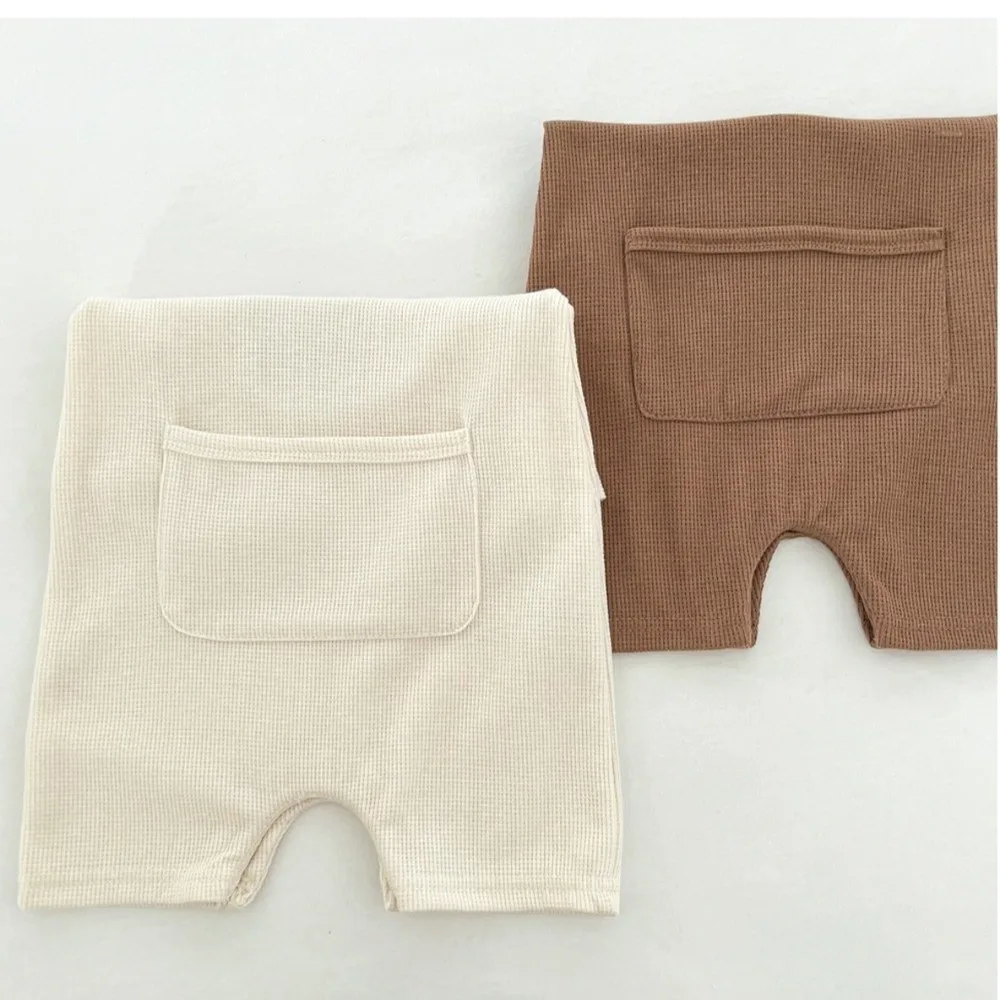 

Комбинезон для малышей с коротким рукавом, мягкая ткань, 100% хлопок, с мультяшным медведем, вафельная текстура, милый дизайн с медведем, подарочный набор для новорожденных