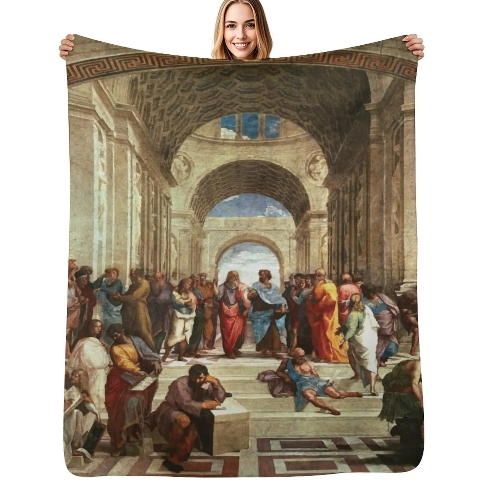 Raphael | School of Athens Throw Blanket Lightweight Warm Blanket for Travel Camping