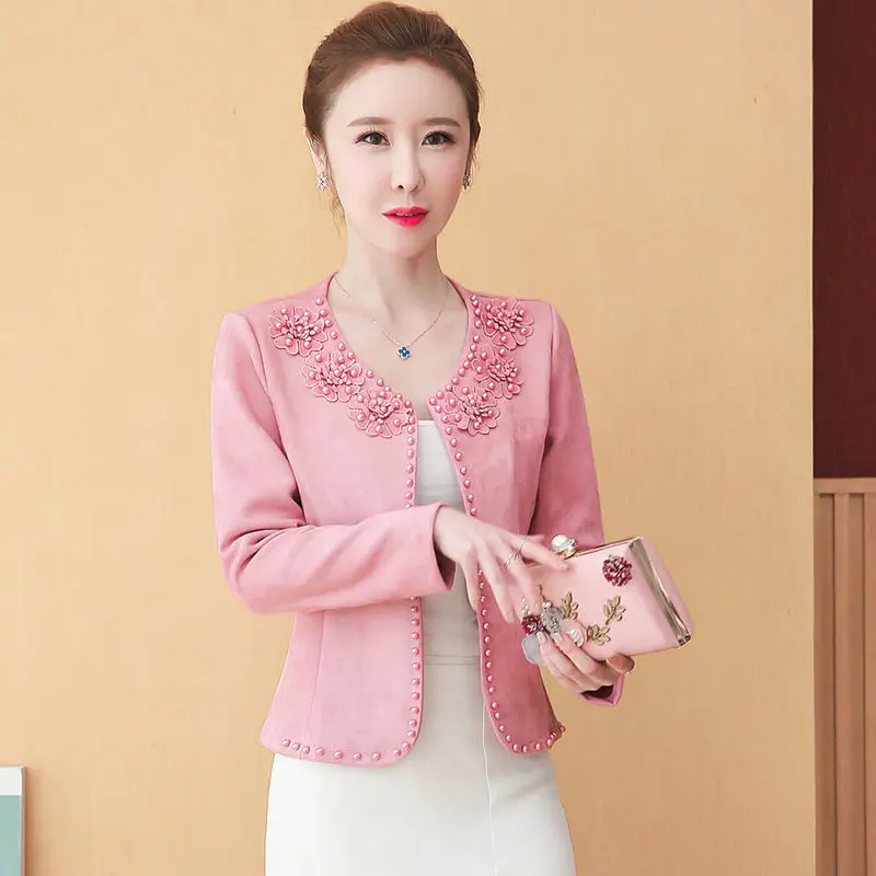 Tailored Coat Pearl Beading Party Blazer Jacket Chaquetas Elegant Autumn Winter Women Suit Applique Business Coat Formal Talever