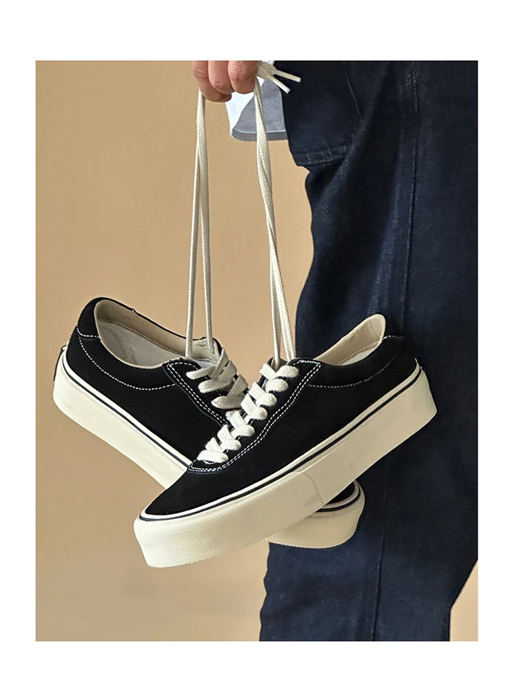 

Enhanced Heightening Casual Board oes Breathable Thi Bot Suede Retro Japanese Sle ex Skate oes Low Heel Rubber...