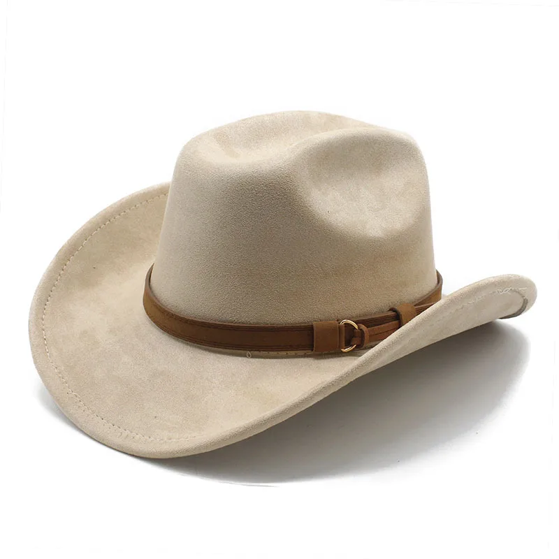 Men\'s Western Cowboy Hat All Seasons Denim Style Cotton-Polyester Blend Wide Brim Adjustable 57-58cm Fit Classic Flat Top