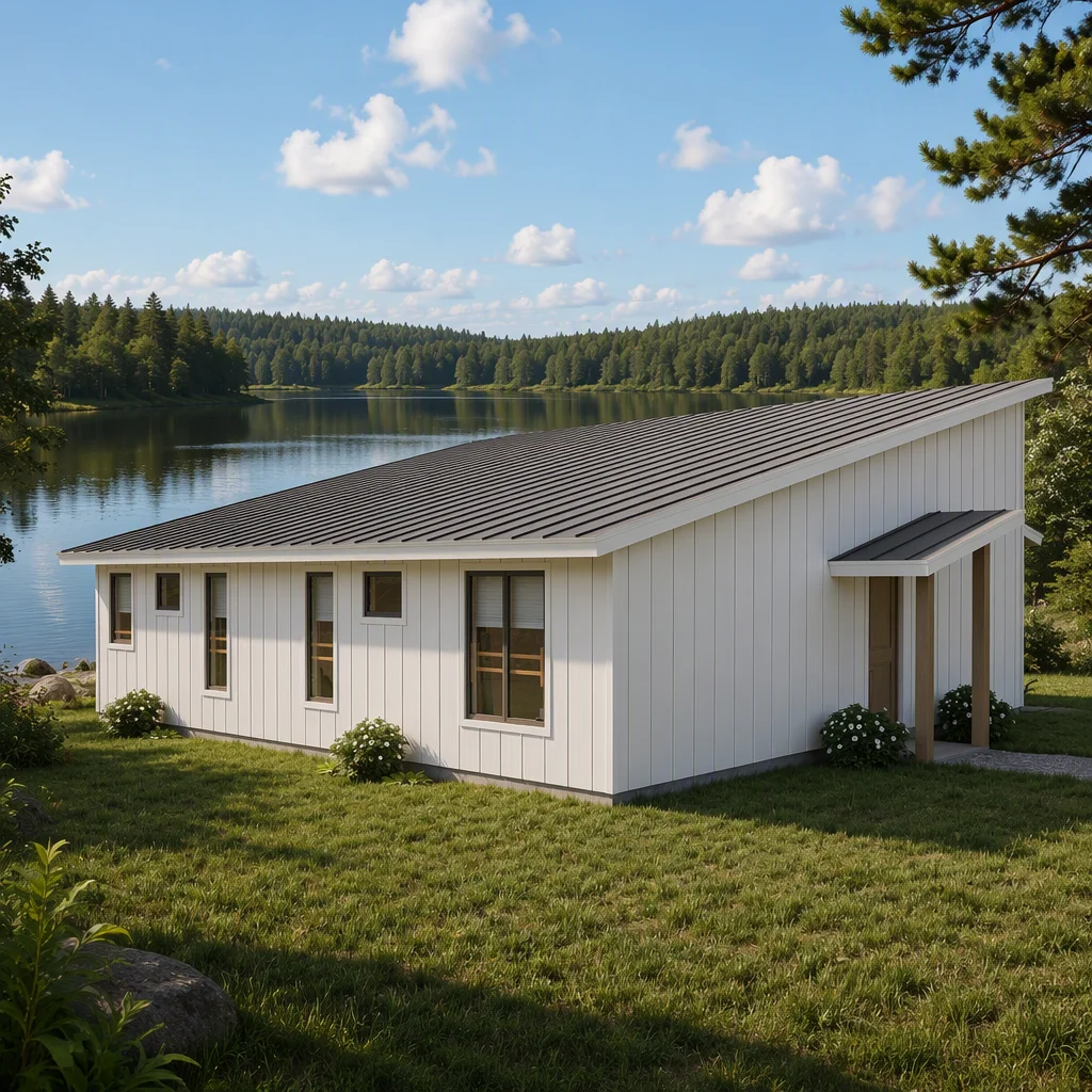 2-Bedroom Light Steel Prefab Villa One-Stop Building Materials with House Plan for Garden Shed