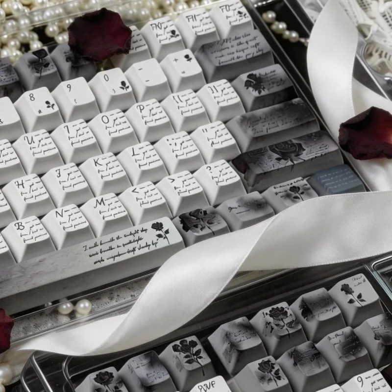

Набор кейкапов Black Rose в японском стиле, кастомные PBT-кейкапы с сублимацией, Cherry-кейкапы для 60% клавиатур, милые кейкапы для механических клавиатур
