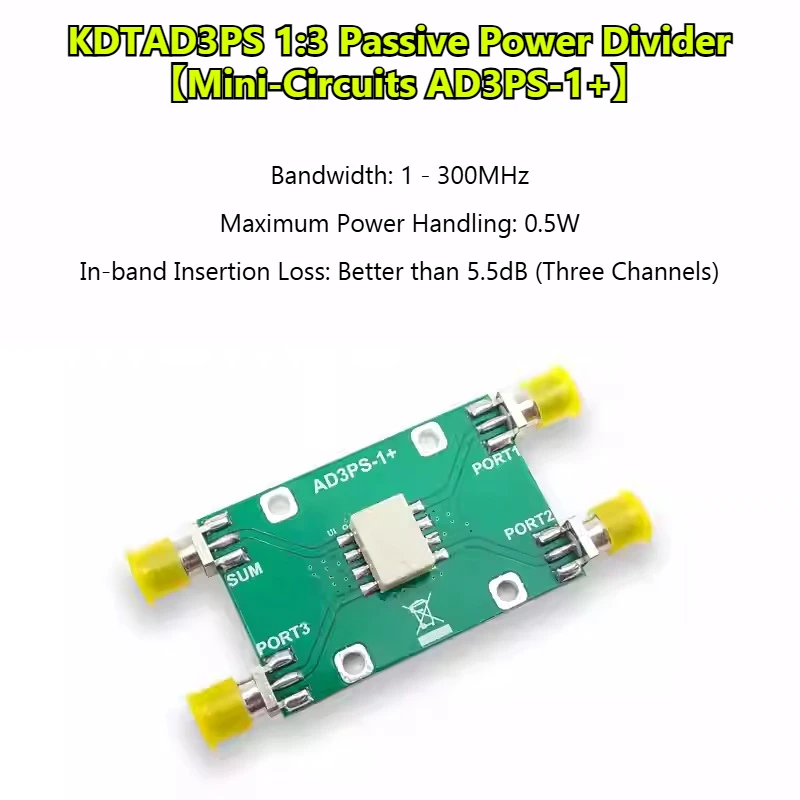 AD3PS-1 Power Divider RF Power Distribution Combiner 300MHz Bandwidth PLL Reference Clock Distribution KDTAD3PS-015