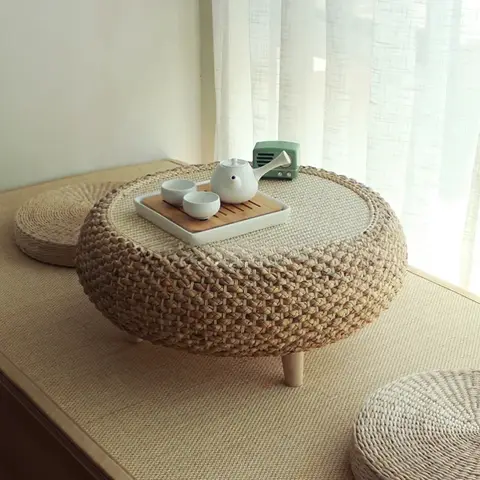 50X50X25 / 60X60X25cm 베이 창용 일본식 밀짚 커피 테이블 낮은 바닥 테이블 거실 용 일본 차 테이블 Best5 50X50X25 / 60X60X25cm 베이 창용 일본식 밀짚 커피 테이블 낮은 바닥 테이블 거실 용 일본 차 테이블 Best5