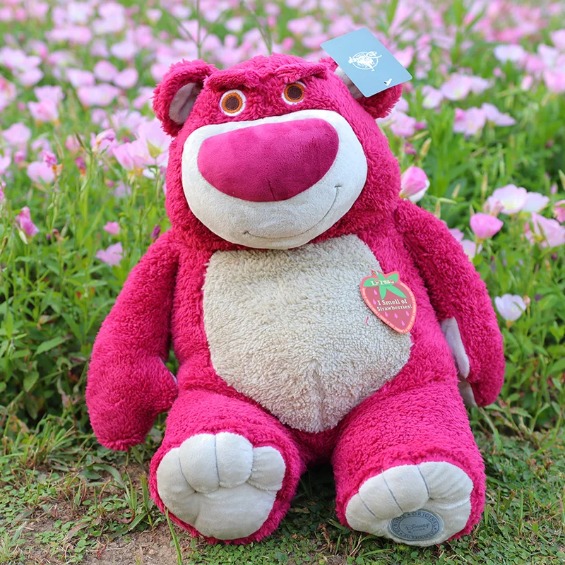 Large Lotso Bear Plush Pillow Pixar Stuffed Animal Soft Big Toys For Girls Cuddly Toy Story Kawaii Plushies Cute Things Gifts