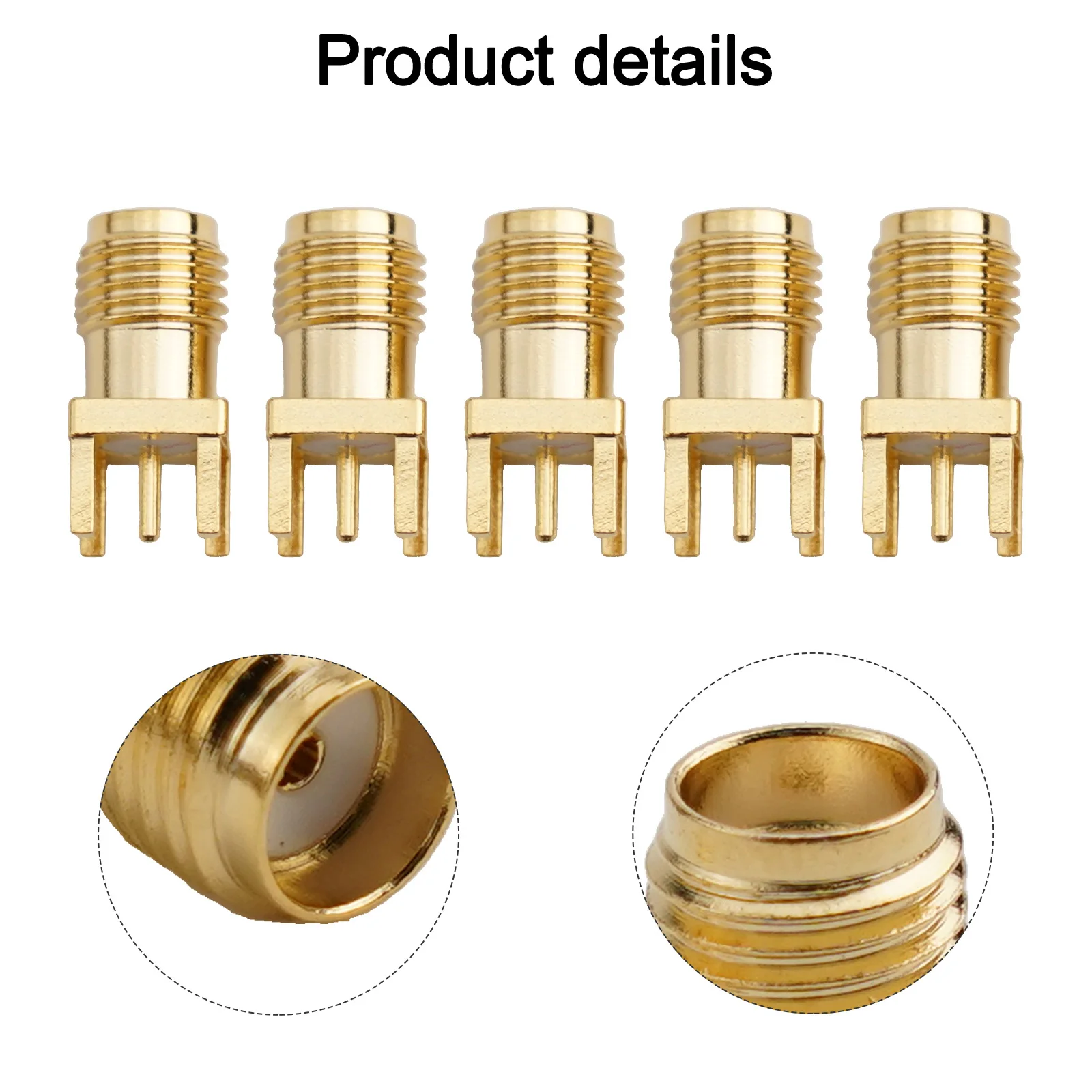 5xSMA RF Coax Female Socket Port PCB Solder 4mm Mount For WiFi External Antenna For RG58 RG142 RG223 Cable Straight RF Coaxial