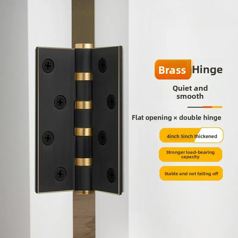

All Copper 4-inch/5-inch Chinese Style Wooden Door Hinges, Interior Door Swing, Retro Silent Loose Leaf, Thickened Door Hinges