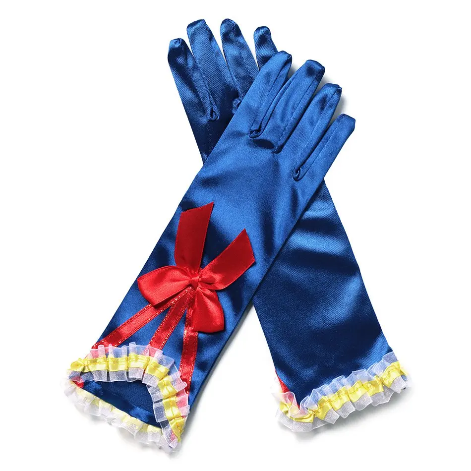 Girls Princess Snow White Dress up Accessories Party Favors Gifts Set Including Crown Scepter Wand Necklace Gloves Bow Headband