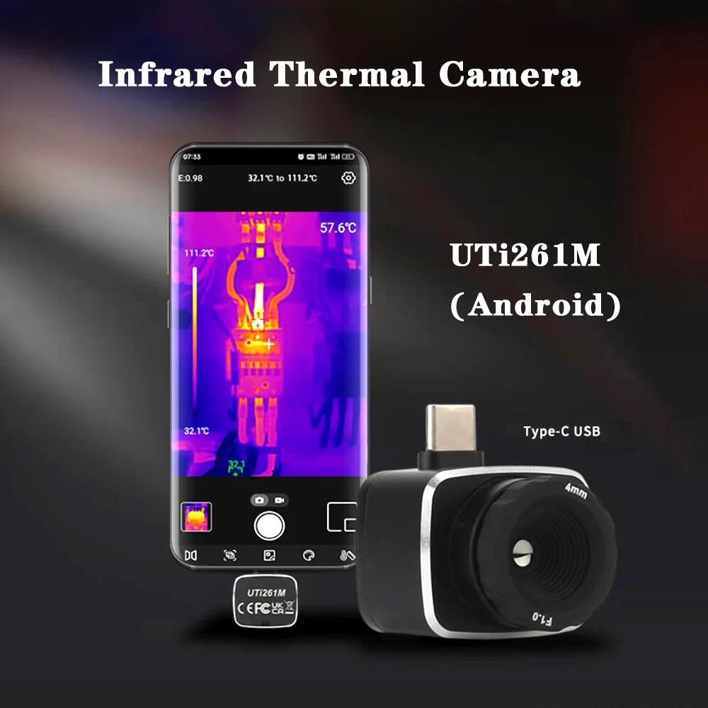 UNI-T UTi261M サーマルカメラ 256x192 赤外線熱画像カメラ Android