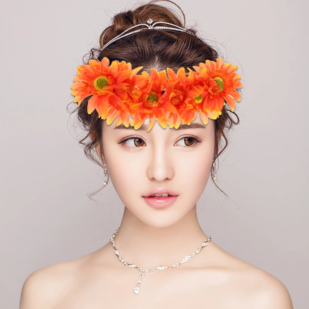 

Simulated Sun Flower Hairband Floral Headpiece Headband Wreath Bridal Accessories