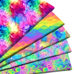 Rainbow Series Color Graffiti poliestere tessuto di cotone Patchwork Tissue Kid tessili per la casa cucito bambola vestito tenda fai da te fatto a mano