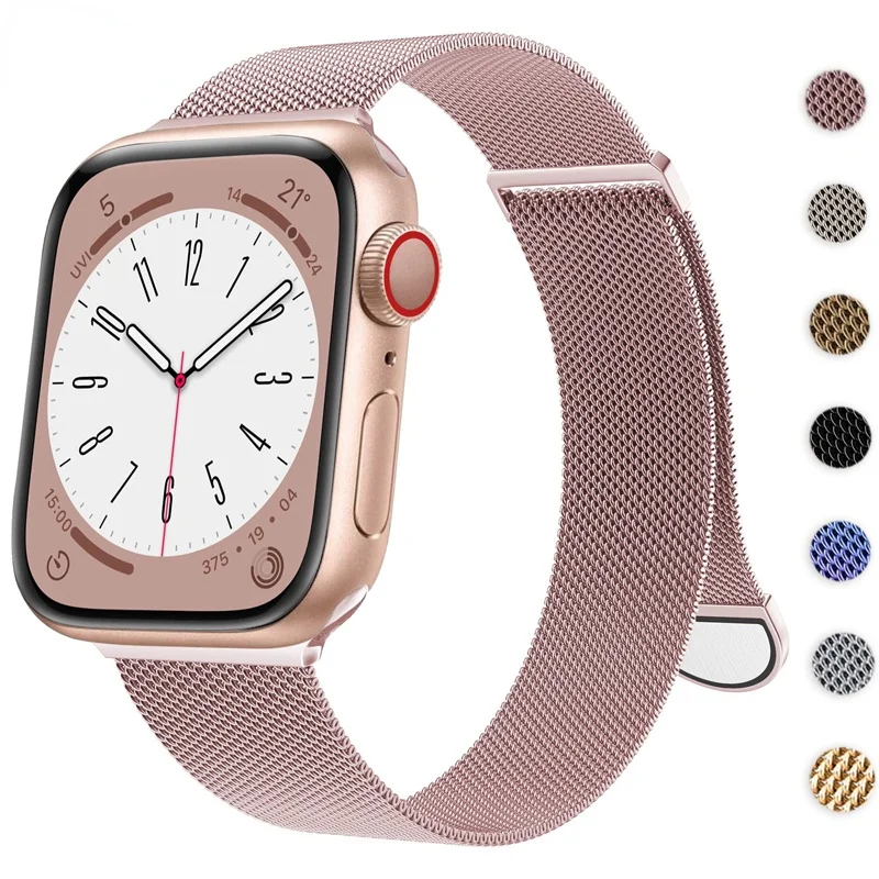 Cinturino ad anello milanese in metallo per Apple Watch Ultra Band 49mm 42mm 44mm 45mm 41mm Maglia in acciaio magnetica iWatch serie 9/8/7/6/5/4/3/SE
