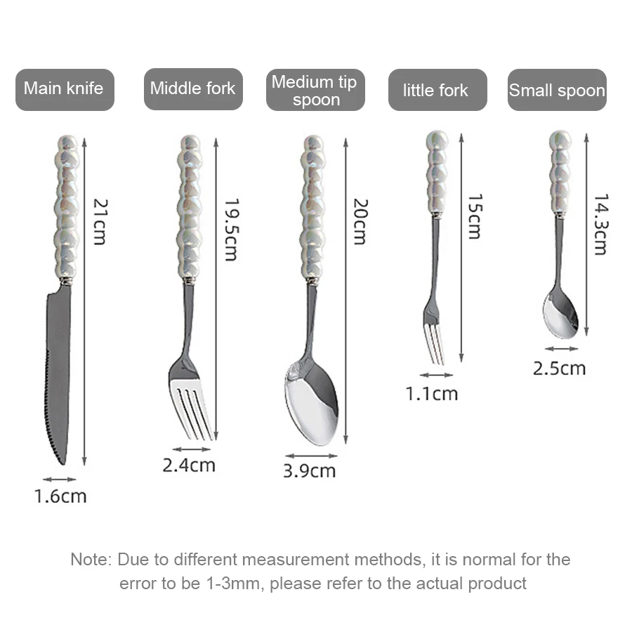 3/5 Pcs Ceramic Handle Knife Fork Spoon Set Stainless Steel Cutlery Set Western Knife Gift Box Household Kitchen Supplies
