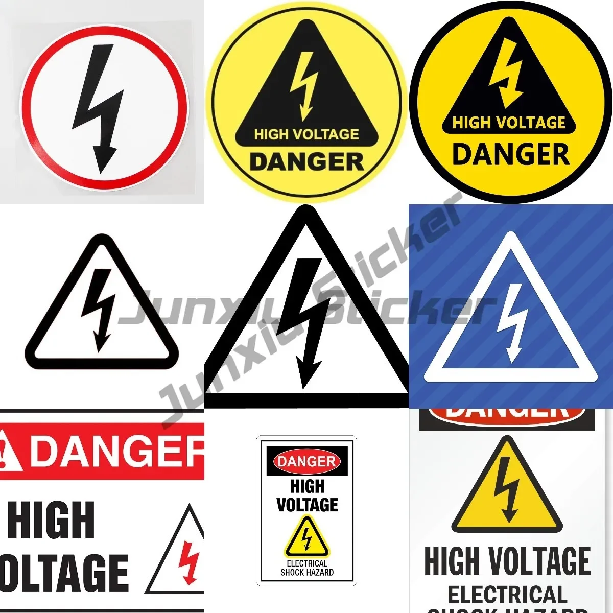 DANGER HIGH VOLTAGE High Voltage Symbol Hazard Be Careful There Is Electricity Warning Decal PVC Car Sticker Electric Danger