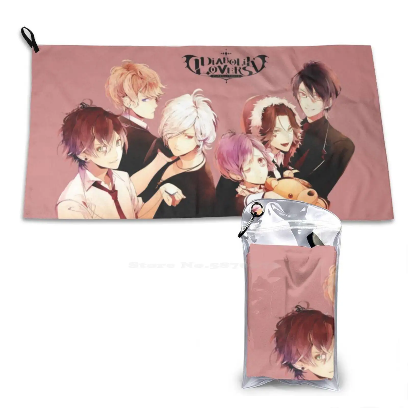 Diabolik Lovers Soft Towel Quick Dry Beach Towel Diabolik Lovers Haunted Dark Bridal More Blood Reiji Ayato Laito Kanato Shu