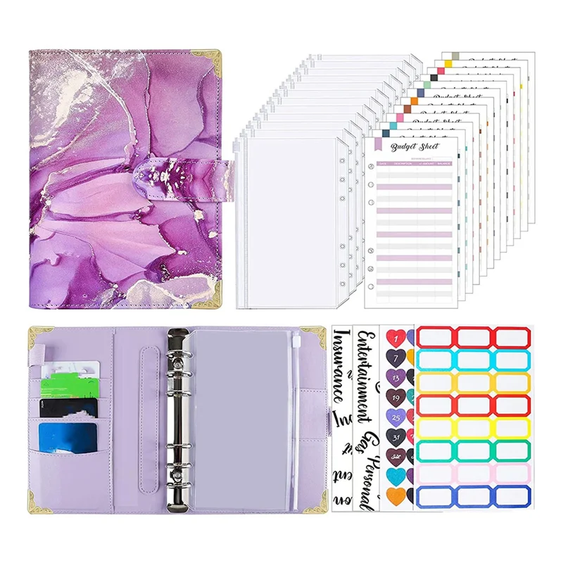 ADP-Cash Wallet Envelope System, Budget Binder with Zipper Envelopes, for Cash Budgeting Card Storage Funding Plan ()