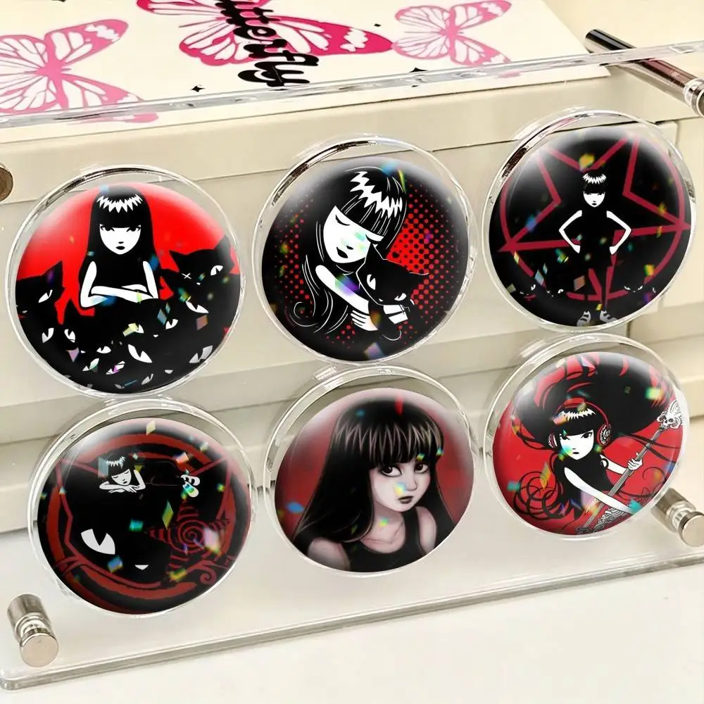 E-Emily the strange 25mm 32mm 44mm 58mm 75mm Brooches Badges Pins for Accessories Gift