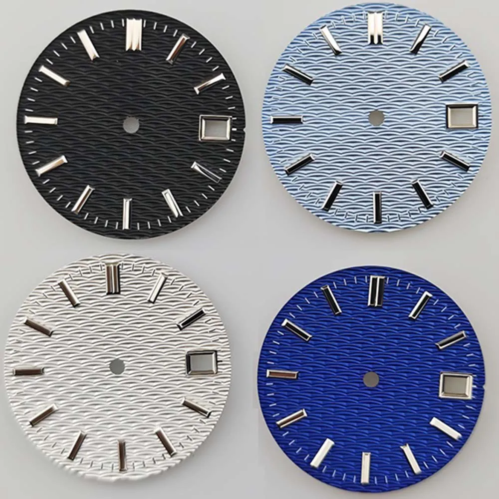 

NH35 Dial 28.5mm, Silver Nails No Luminous Watch Dial, for NH35 NH36 Movement Single Calendar Watch Face Modified Accessories