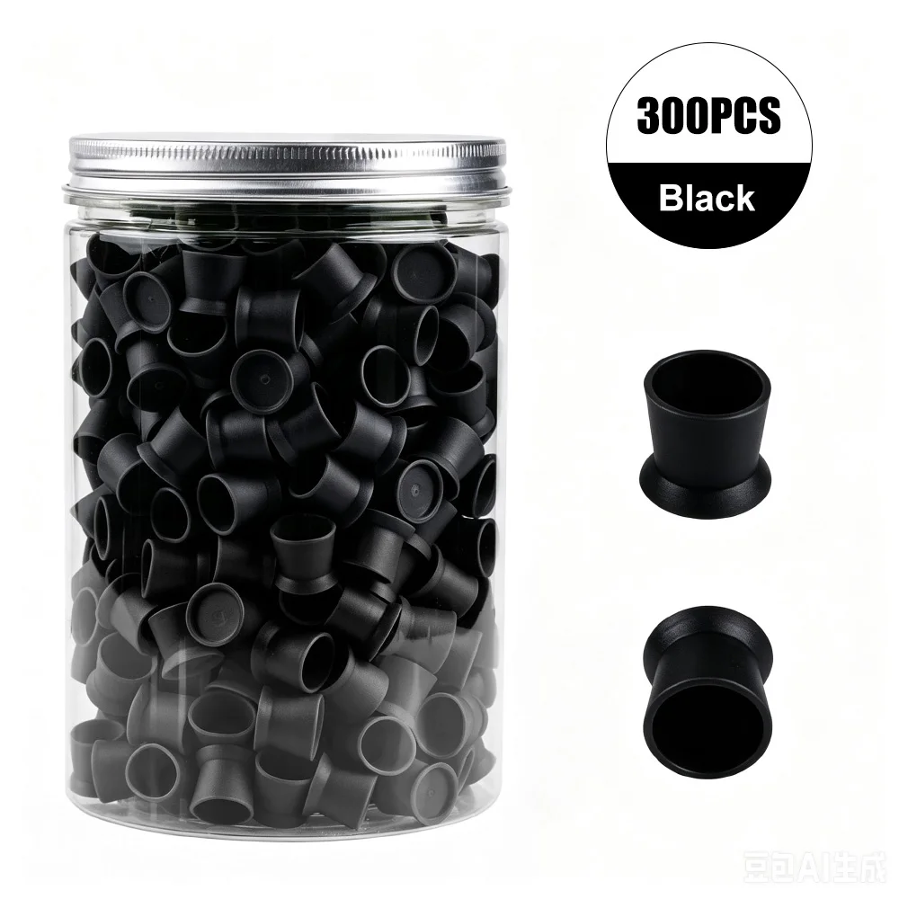 JUNM 300PCS Disposable Silicone Tattoo Ink Cups for Eyebrow Eyeliner Lip Color Pigment Holders Tattoo Accessories