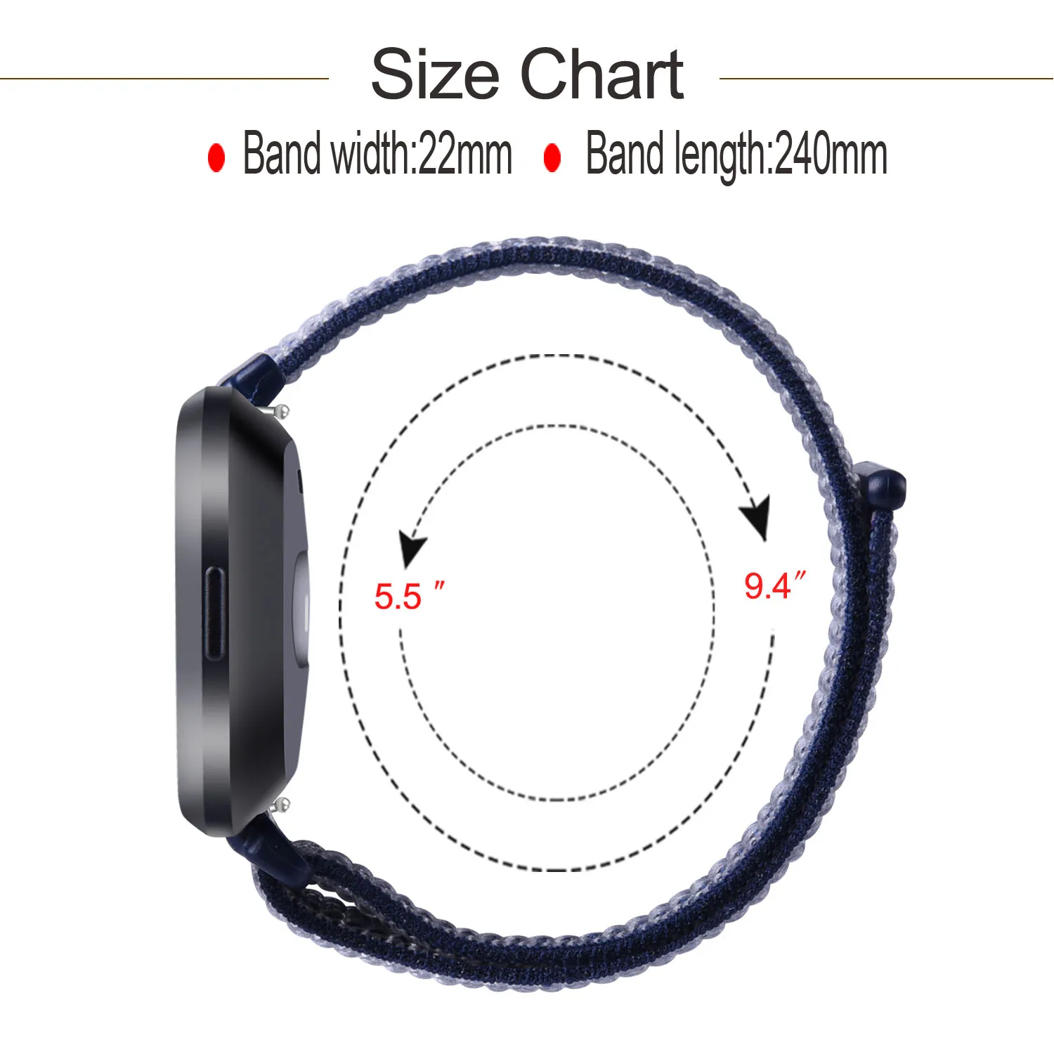 Ремешок нейлоновый для наручных часов Fitbit Versa 3 2 1 Versa Lite