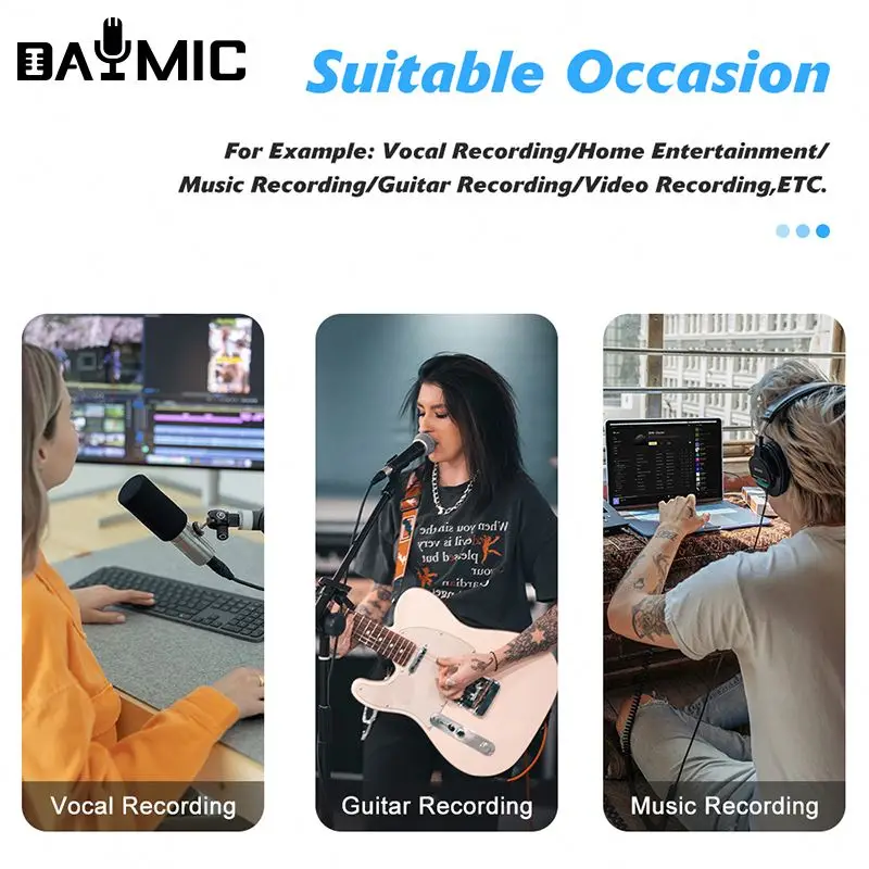 DAYMIC DM202 Professional Studio Recording 2 In 2 Out USB Audio Interface Sound Card