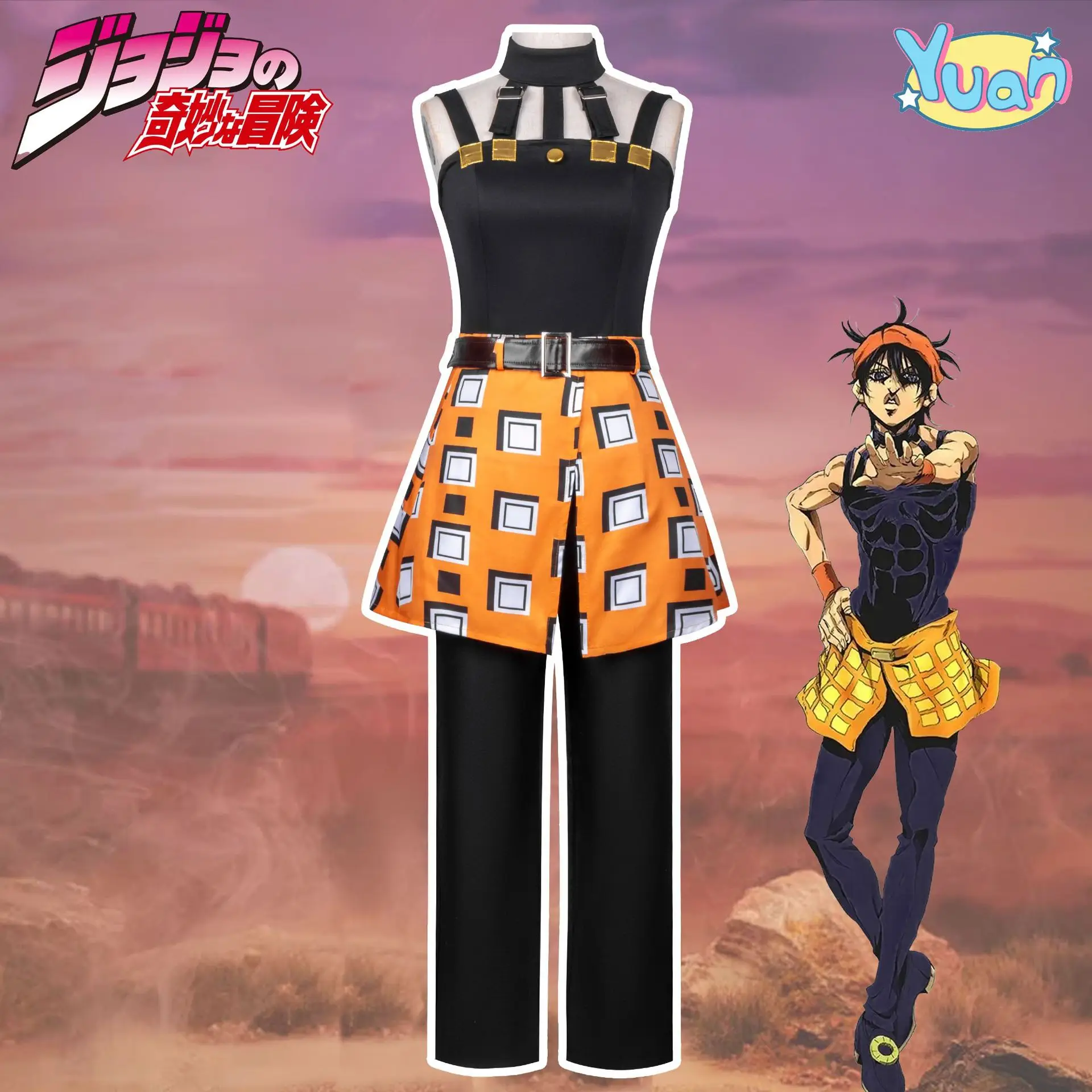 

JoJo's Bizarre Adventure: Golden Wind Cosplay Costume Narancia Ghirga Anime Cosplay Outfit