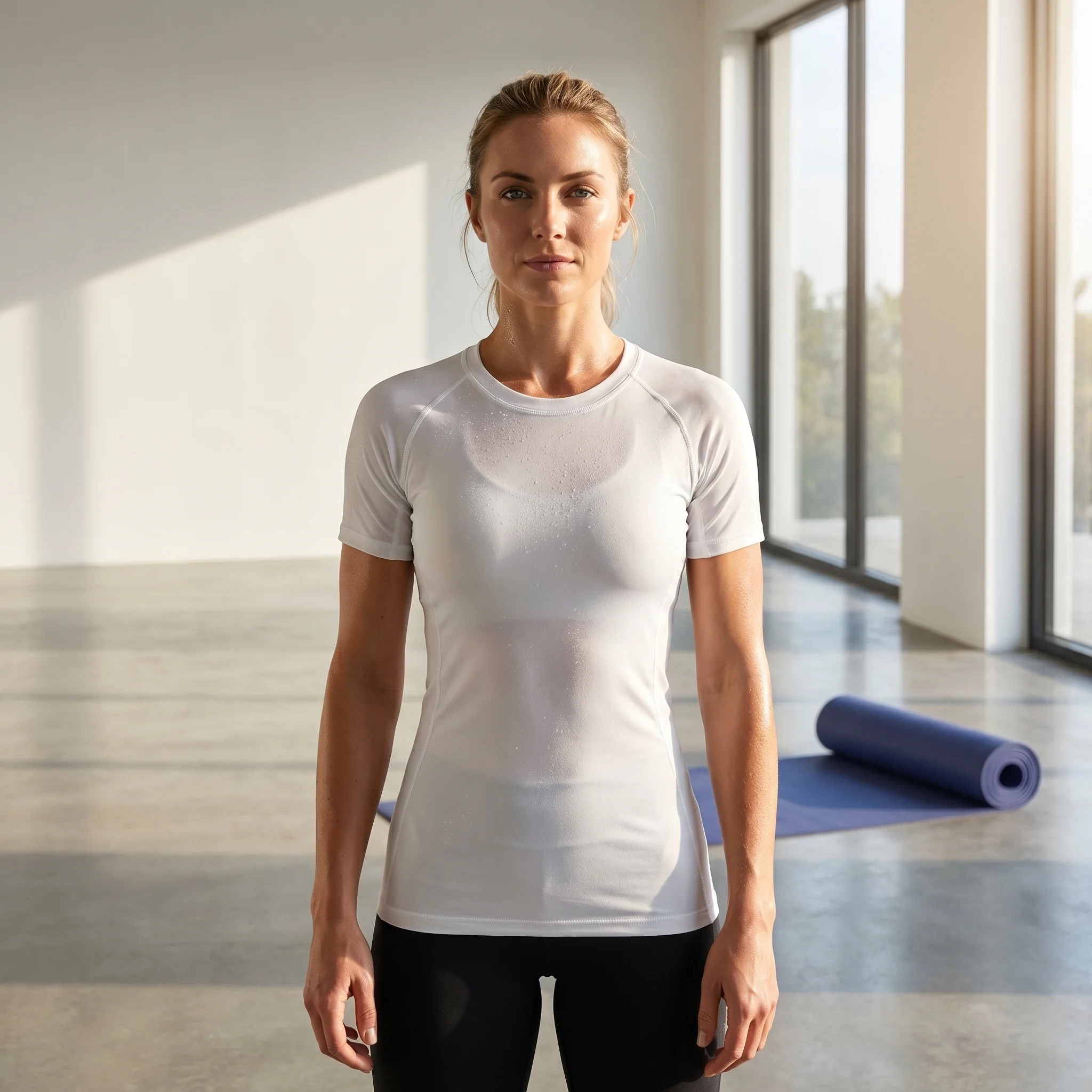 Women's Compression Shirt Short Sleeve Athletic Yoga Running T-Shirt Summer Gym Workout Quick Dry Stretchy Tees Tops Baselayer image 4
