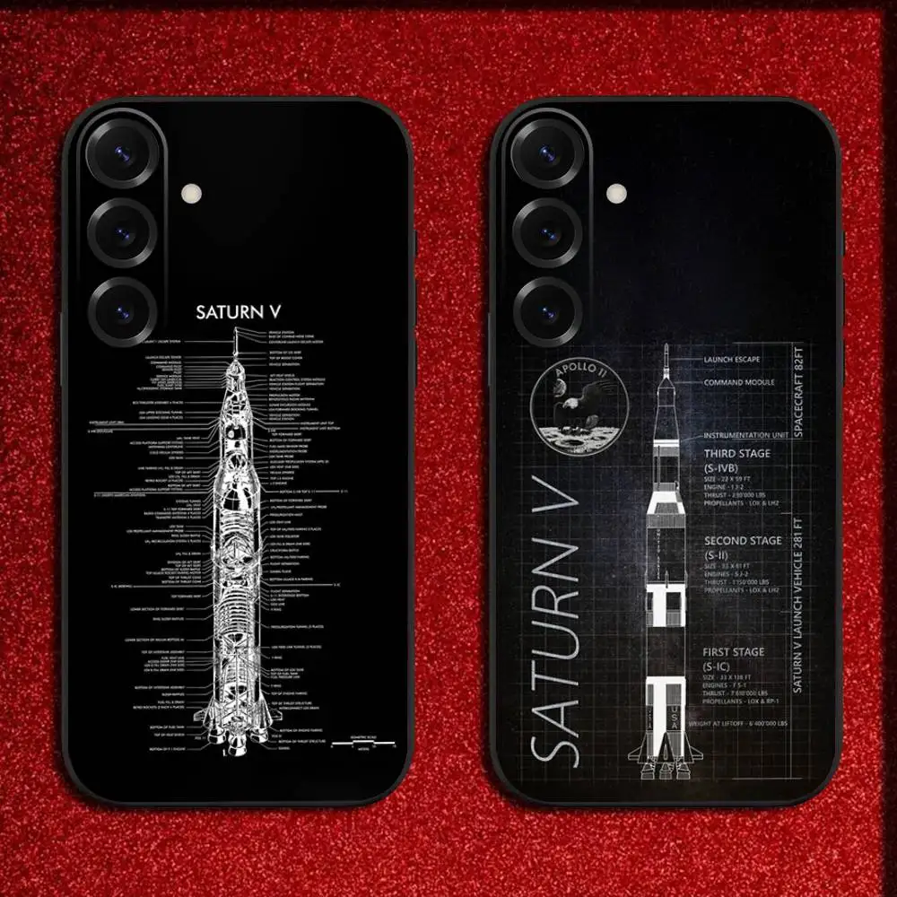 

Space Rocket Satellite Launcher Phone Case For Samsung S25,S24,S21,S22,S23,S30,Ultra,S20,Plus,Fe,Lite,5G Black Cover