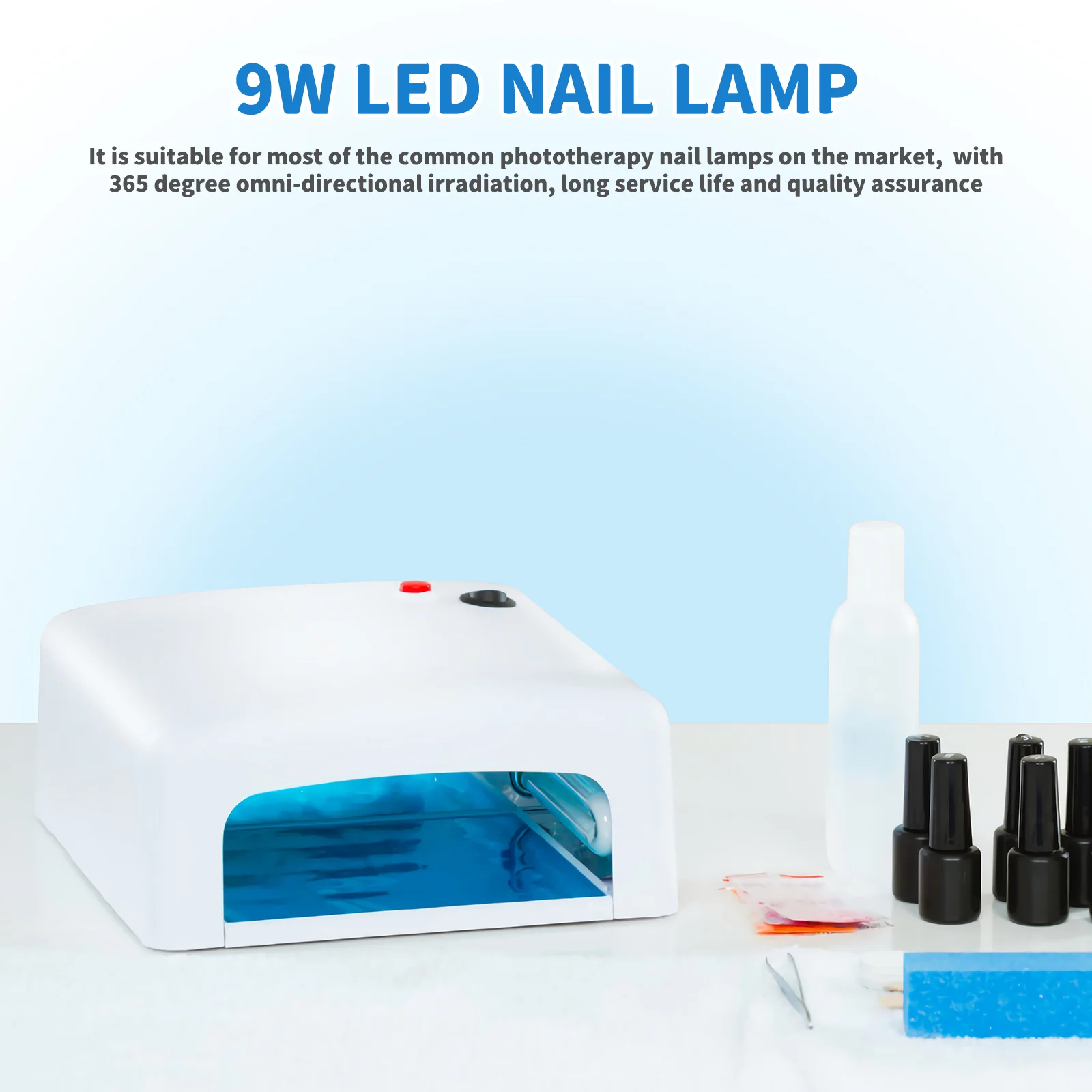 Lampe UV 9W en forme de U 365nm pour ongles, ampoule, tube, séchoir, machine de photothérapie