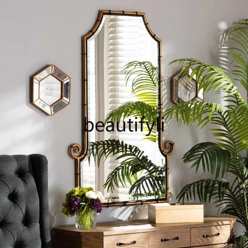 

Floor-to-ceiling bow antique oversized mirror makeup decorative mirror jewelry wall pendant0420