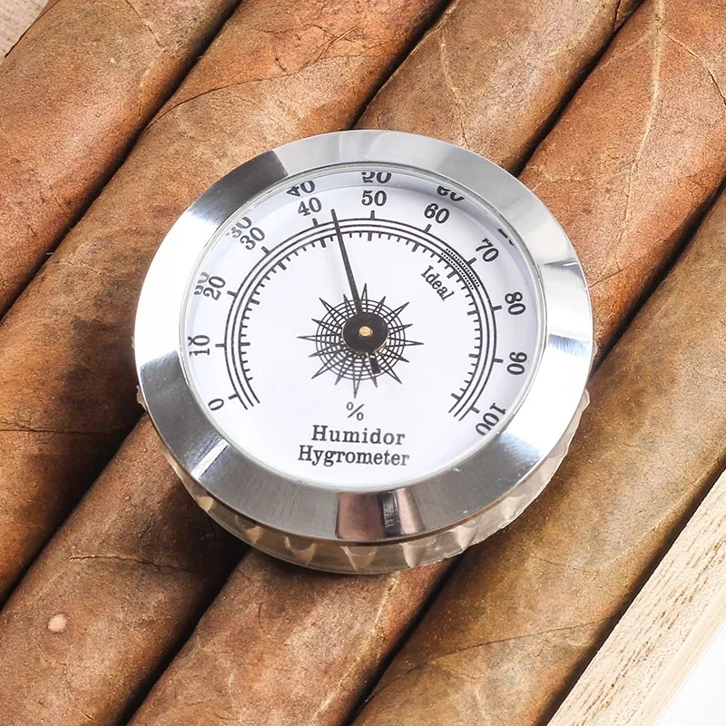 49mm Mosaic Hygrometer Moisture Meters Cigar Accessories Tobacco Pointer Hygrometer for Humidor Smoking Humidity Sensitive Gauge