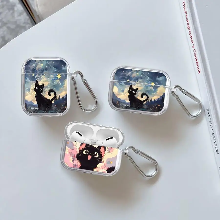 

Clear Earphone Cases Cover Case For Airpods 2 Pro3 3 1 Pro2 Pro 4 Catoon Cute Kitty