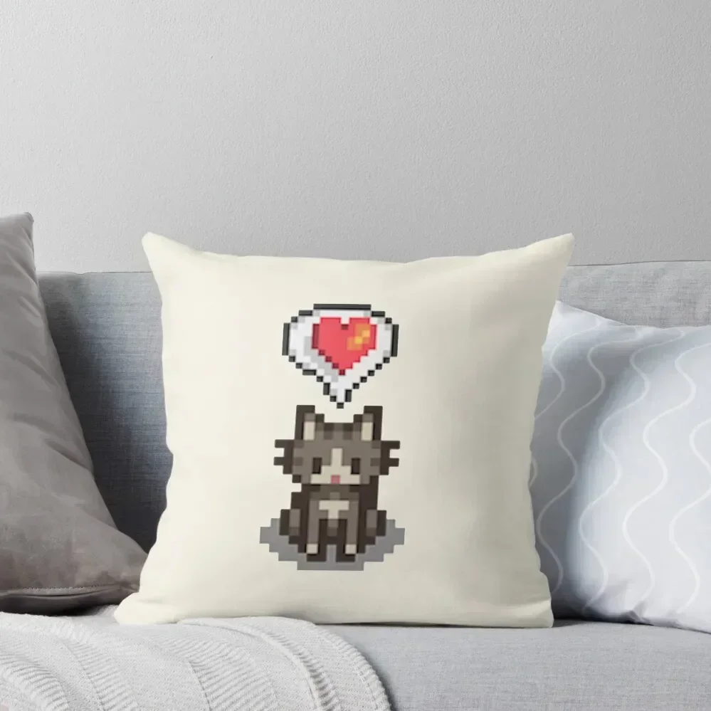 Stardew Valley Happy Grey Cat jeter oreiller lit oreillers housse de coussin coussins de noël couvre oreiller